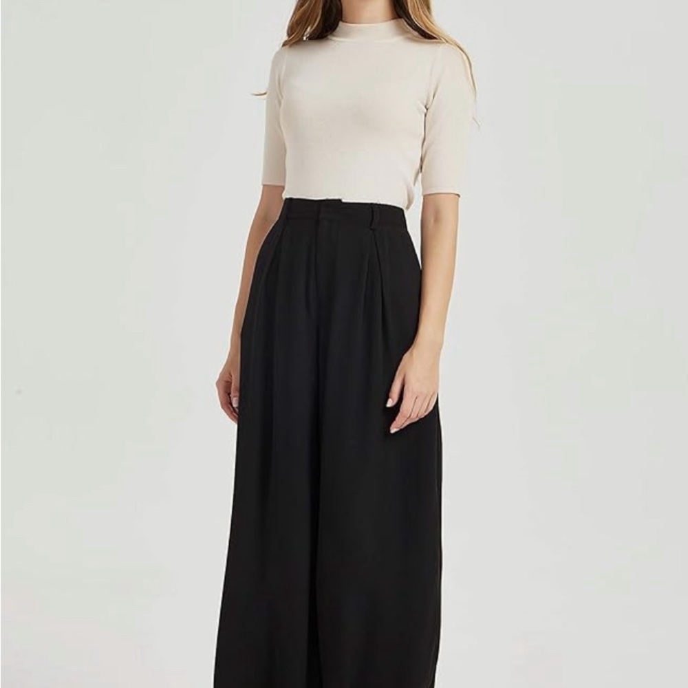 Elegant Black Wide Leg Palazzo Pants